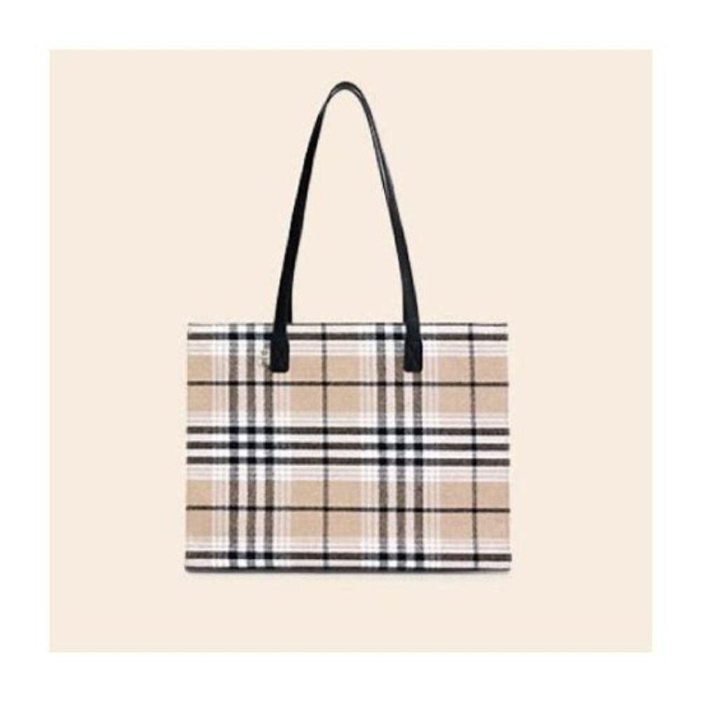 Beis The Work Tote in Plaid